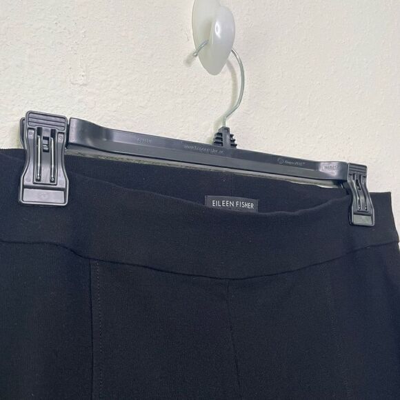 Eileen Fisher Solid Black Viscose Pull On Skinny Straight Leg Pants Size XS - Picture 5 of 9